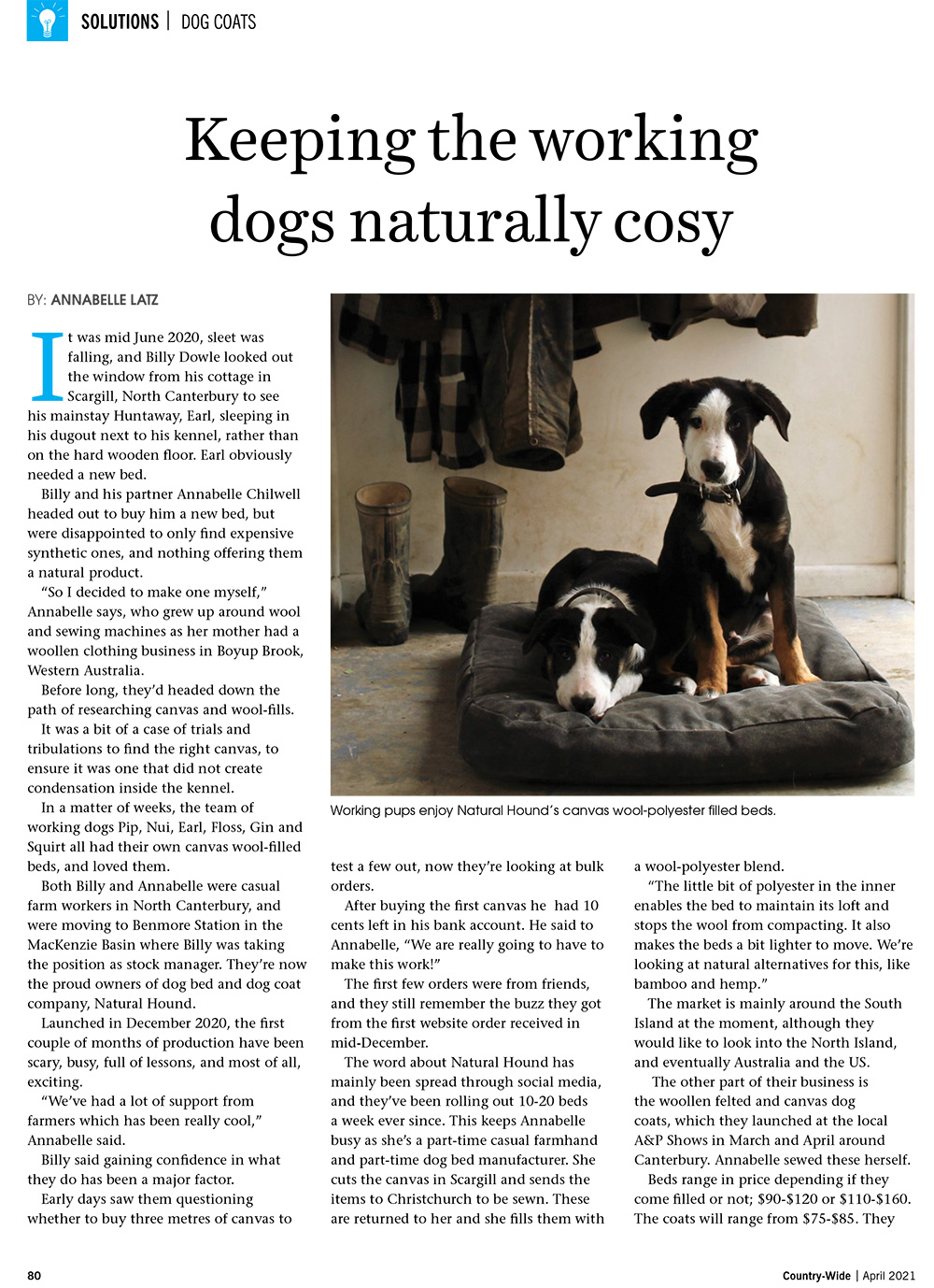 Keeping the working dogs naturally cosy | With Belles On